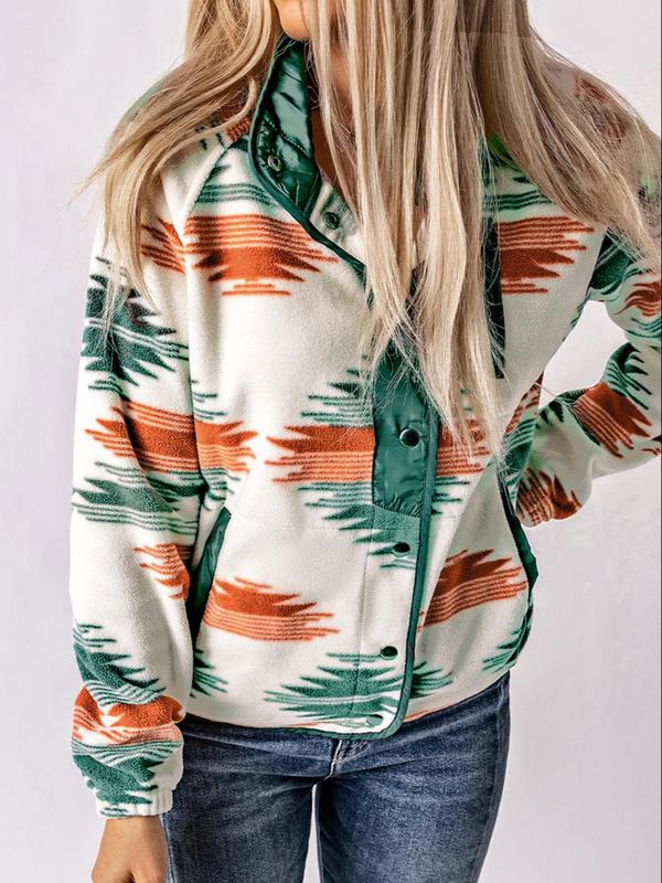 Viral Aztec Print Sherpa Jacket